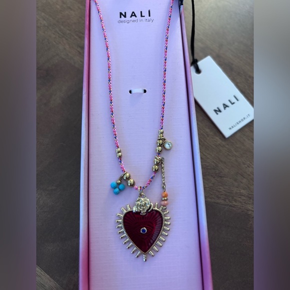 European Romantic Red and Gold Heart Necklace - Picture 1 of 3